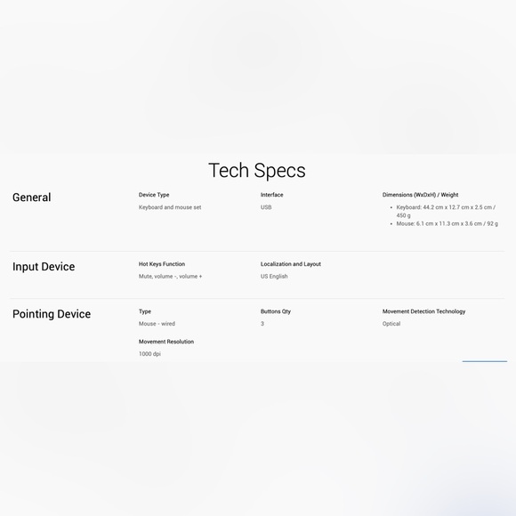 Dell Wired Keyboard and Mouse - KM300C - Picture 5 of 6